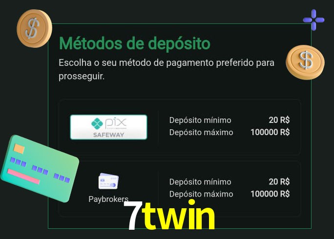 O cassino 7twin oferece uma grande variedade de métodos de pagamento